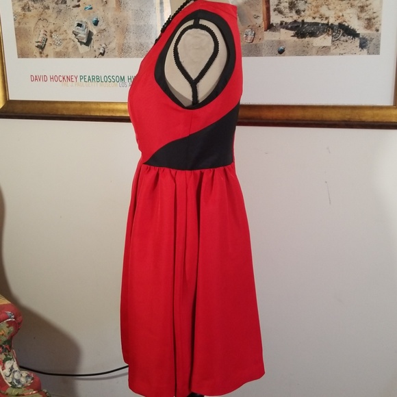 Prabal Gurun  party tea red/black dress. Size 8 - Picture 5 of 8